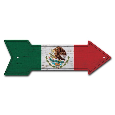 Mexico Flag Arrow Sign Funny Home Decor 18in Wide